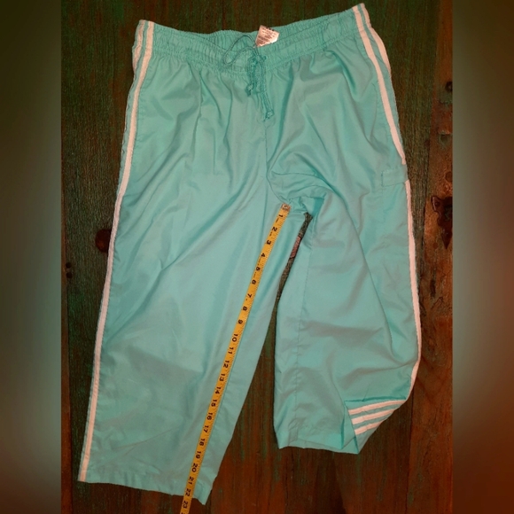 Adidas Women's Capri Pants size large beautiful teal & white color EUC - Picture 10 of 10